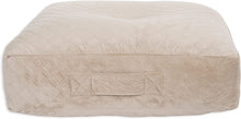 Load image into Gallery viewer, Like New/Unboxed- Elements Quilted Velvet Fabric Floor Seat Cushion, 24&quot; x 24&quot;, (Natural)
