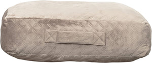 Like New/Unboxed- Elements Quilted Velvet Fabric Floor Seat Cushion, 24" x 24", (Natural)