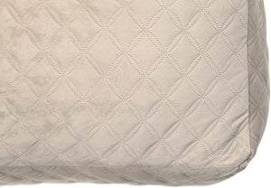 Like New/Unboxed- Elements Quilted Velvet Fabric Floor Seat Cushion, 24" x 24", (Natural)