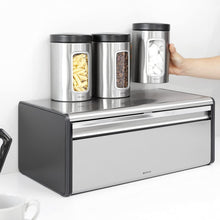 Load image into Gallery viewer, Like New/Unboxed- Brabantia Fall Front Fingerprint-Proof Bread Box (Matte Steel)
