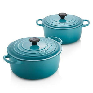 Like New/Unboxed- Le Creuset - Signature Enameled Cast-Iron 7-1/4-Quart Round French (Dutch) Oven with Lid, (Caribbean)