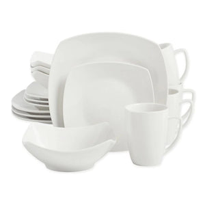 Like New/Unboxed- SALT Soft Square 16-Piece Dinnerware Set (White)